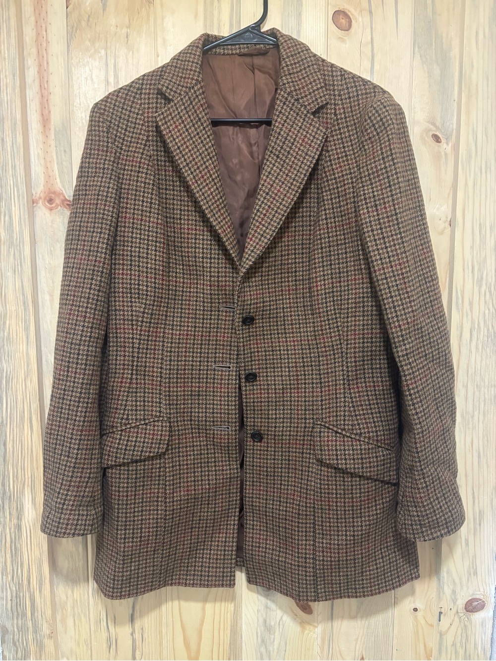 Men's Plaid Brown Glencheck Sport Coat